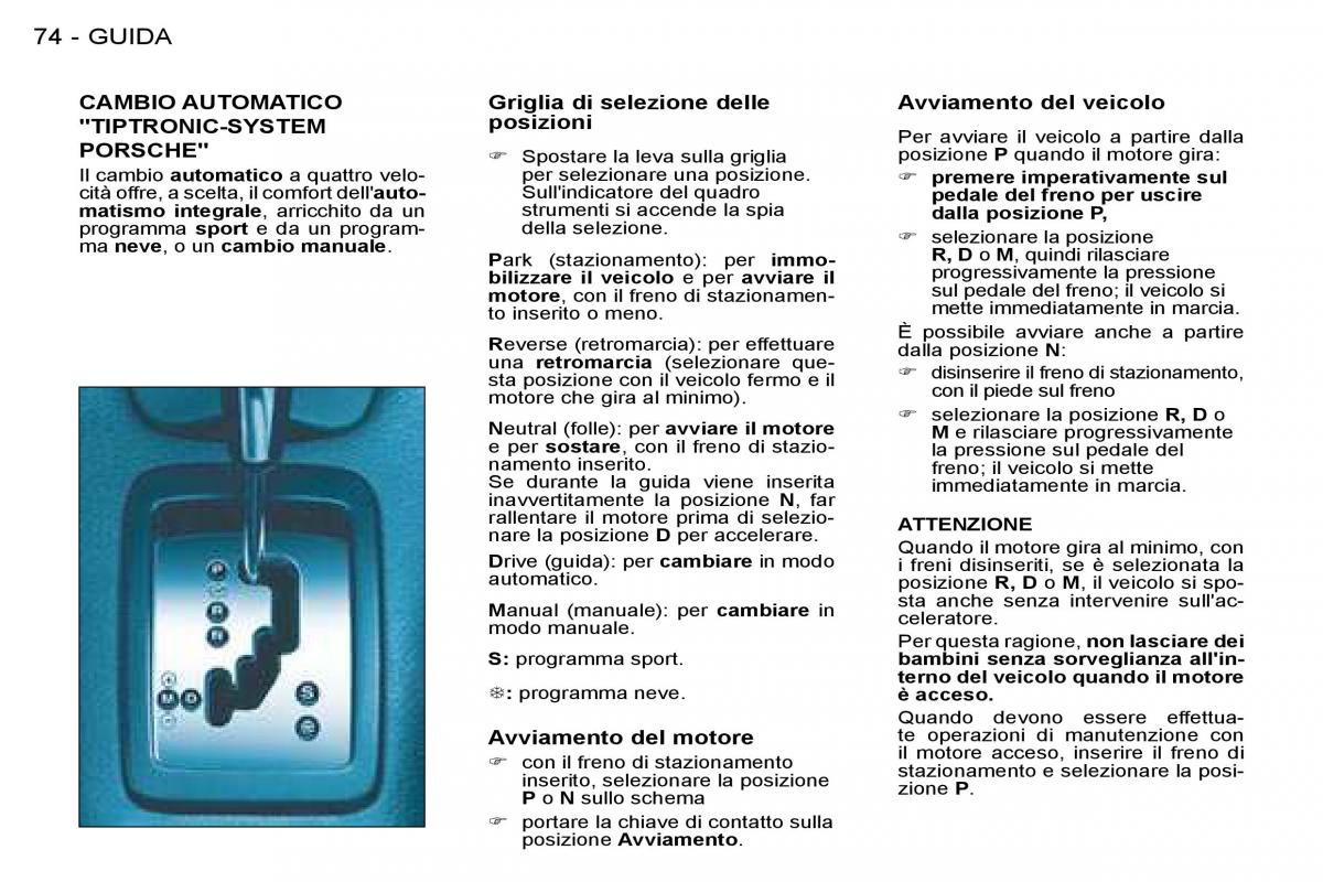 Peugeot 206 manuale del proprietario / page 76