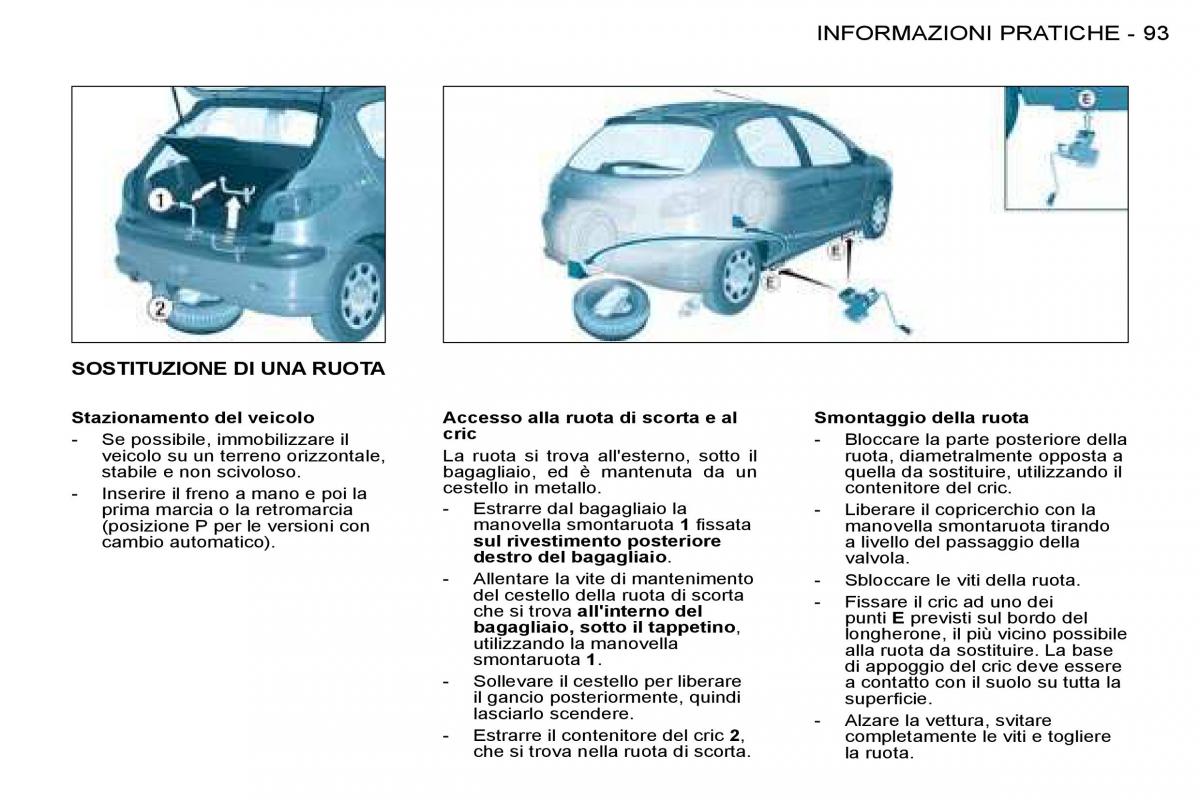 Peugeot 206 manuale del proprietario / page 97