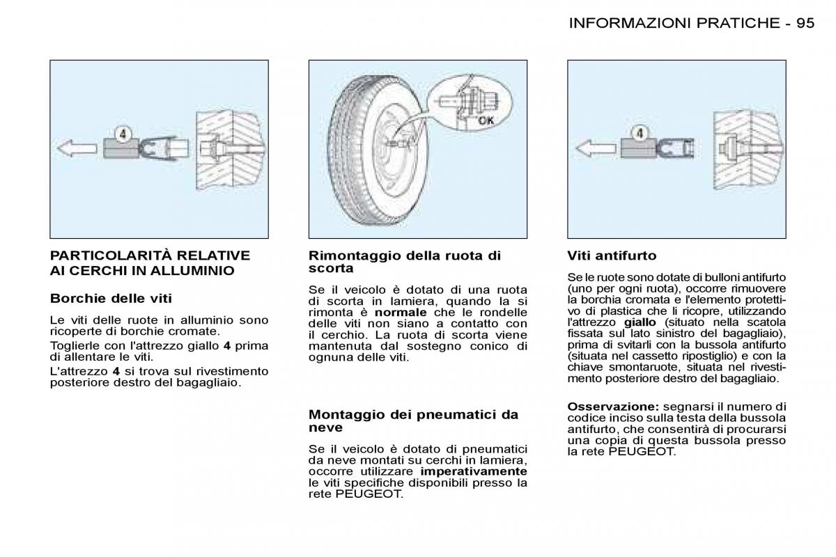 Peugeot 206 manuale del proprietario / page 99