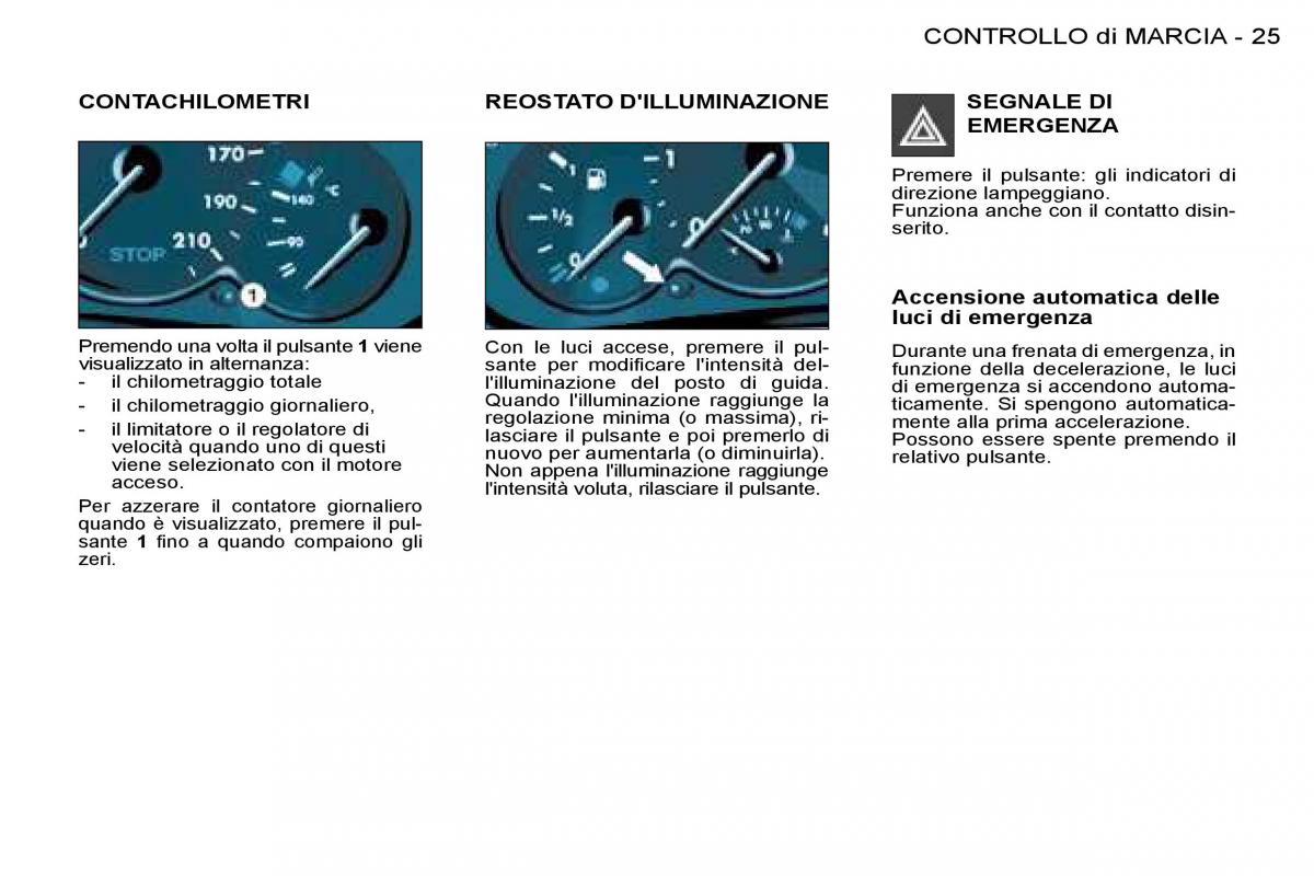 Peugeot 206 manuale del proprietario / page 23