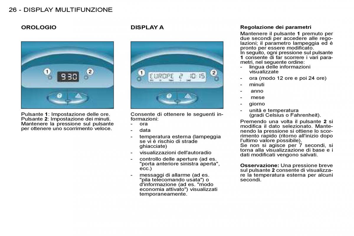 Peugeot 206 manuale del proprietario / page 24