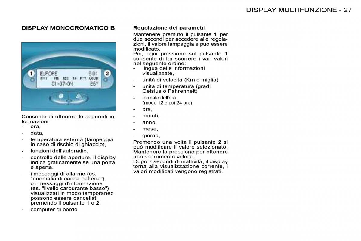 Peugeot 206 manuale del proprietario / page 25