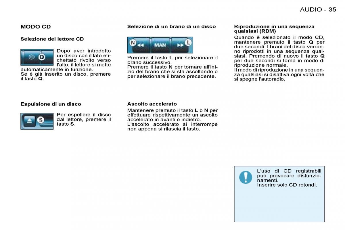 Peugeot 206 manuale del proprietario / page 34