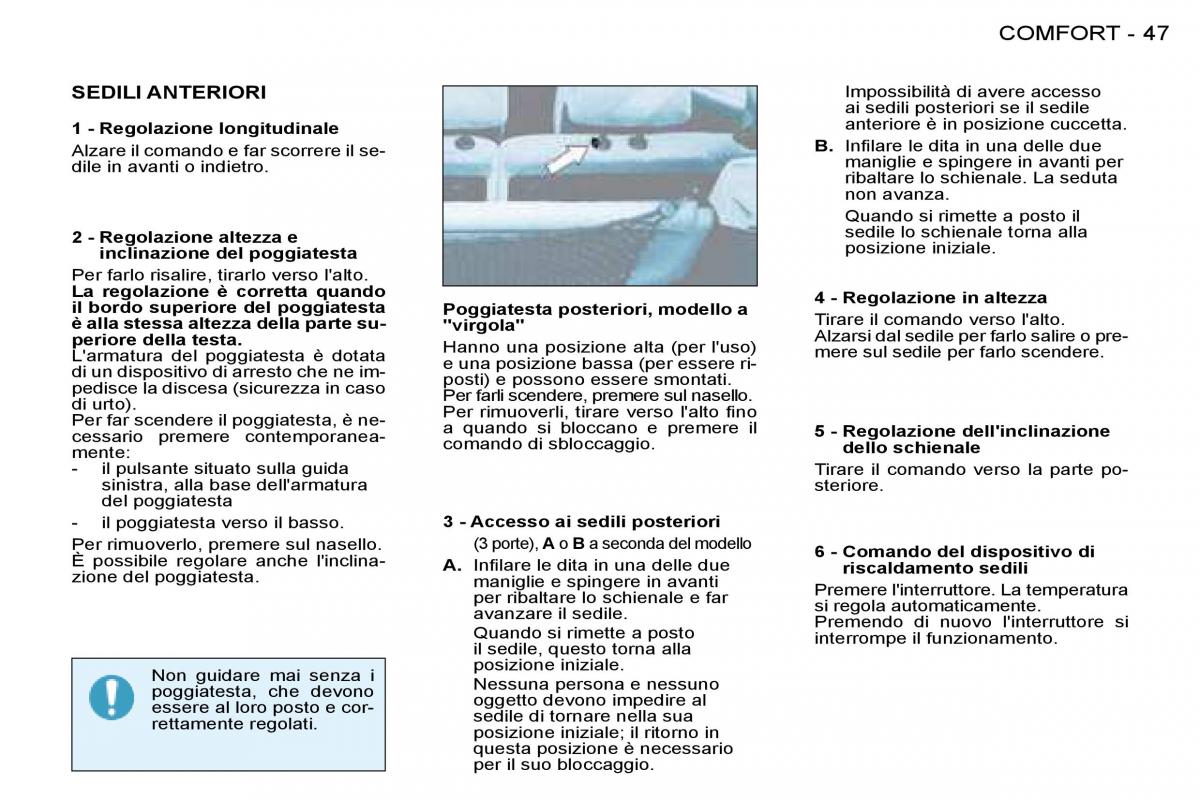 Peugeot 206 manuale del proprietario / page 46