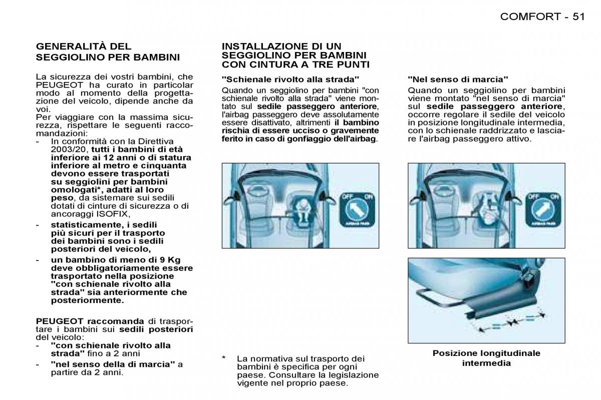 Peugeot 206 manuale del proprietario / page 52