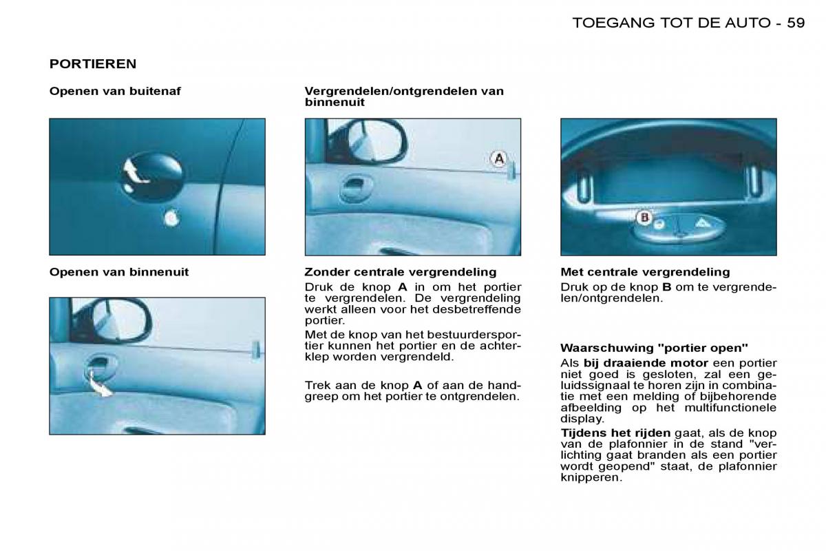 Peugeot 206 handleiding / page 62