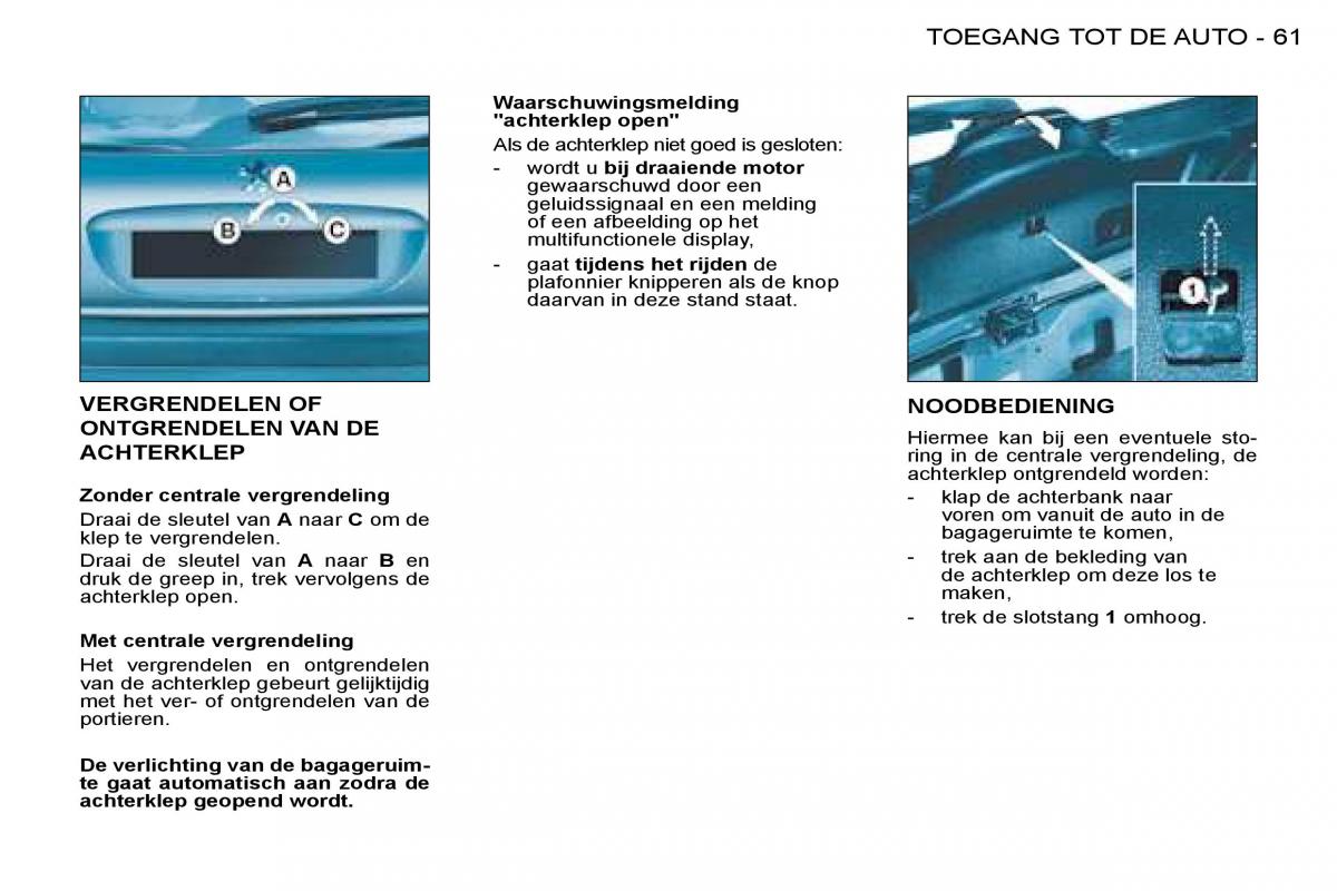 Peugeot 206 handleiding / page 64