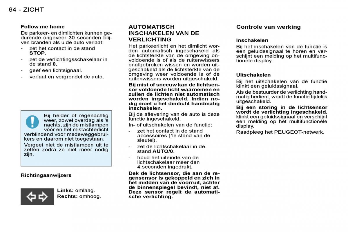 Peugeot 206 handleiding / page 68