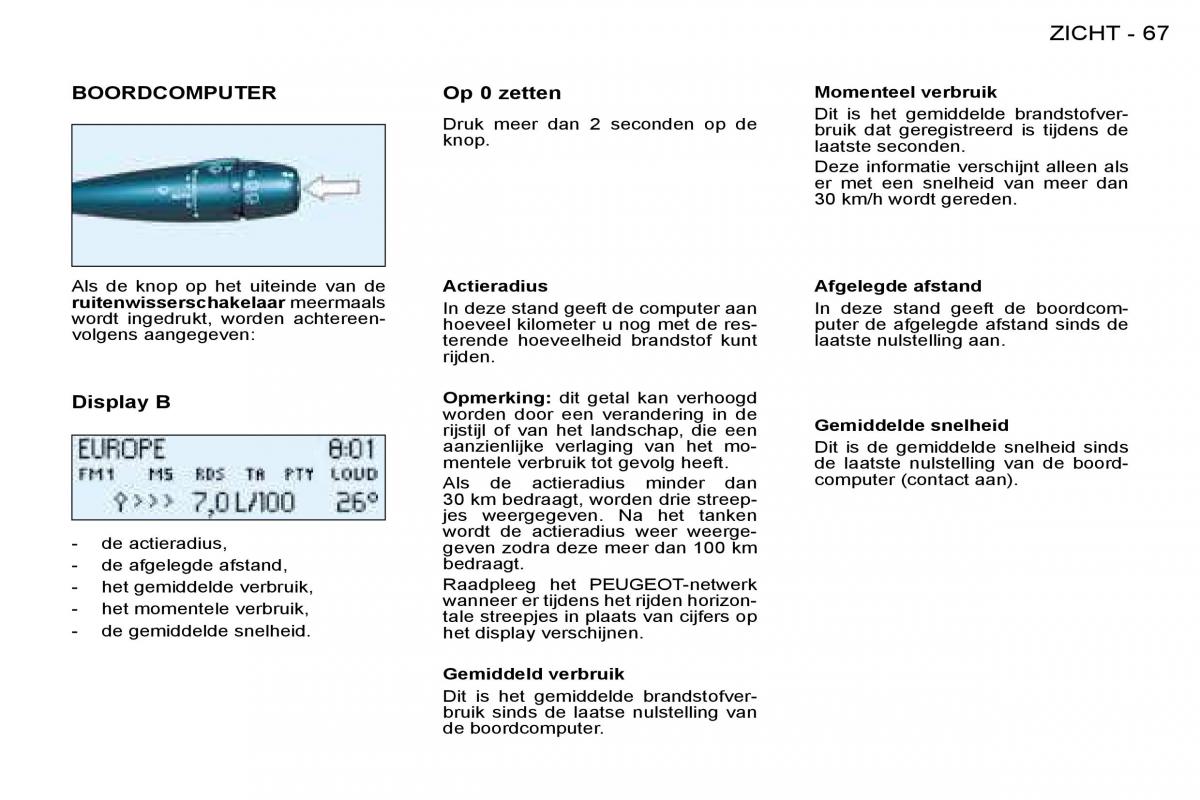 Peugeot 206 handleiding / page 71