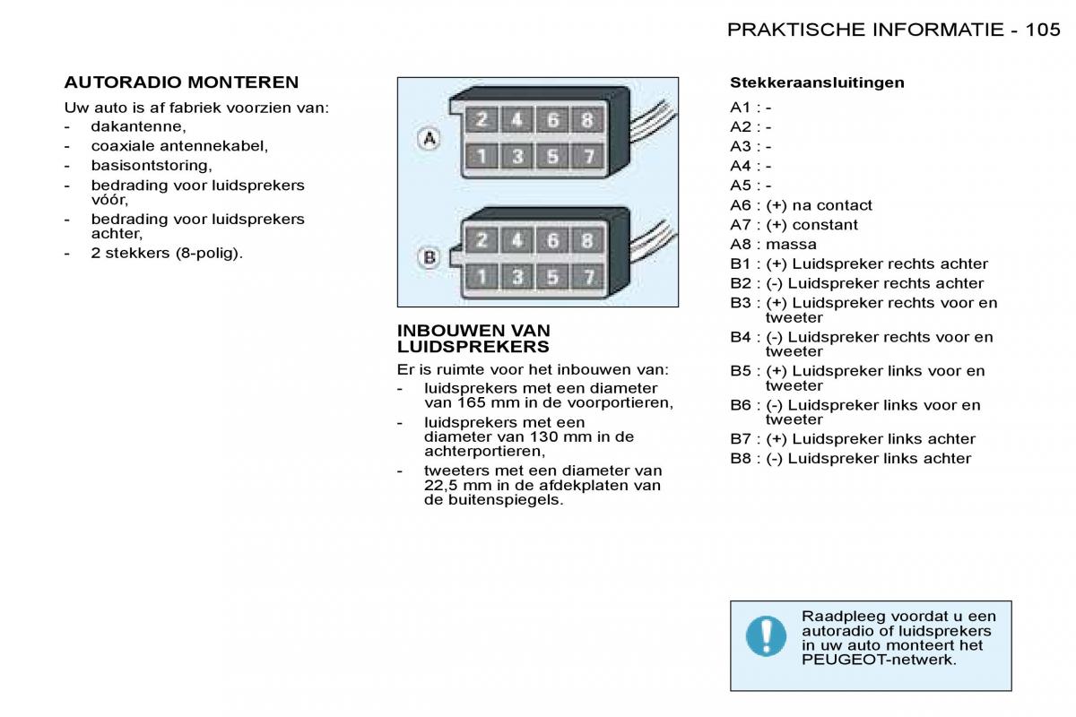 Peugeot 206 handleiding / page 112