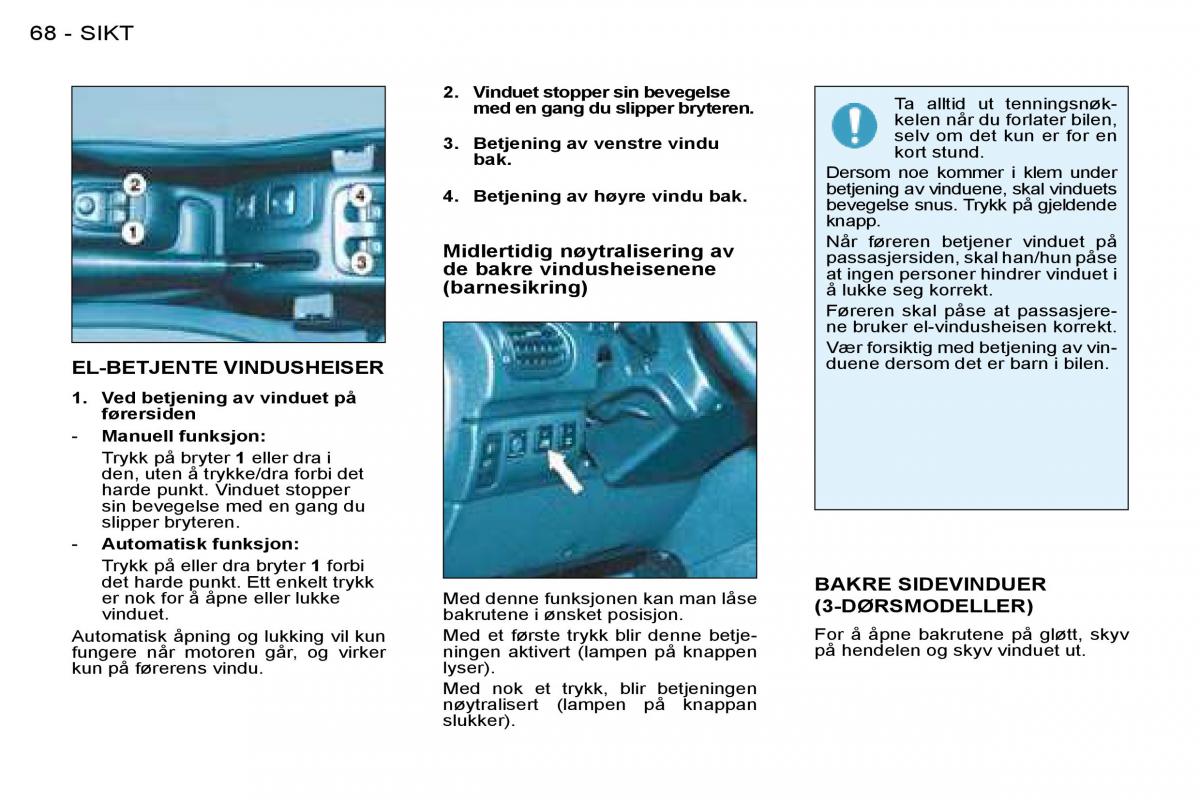 Peugeot 206 bruksanvisningen / page 72