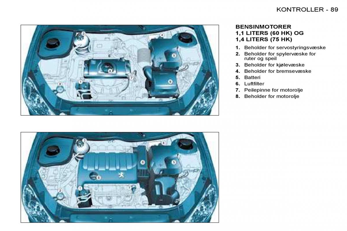 Peugeot 206 bruksanvisningen / page 95