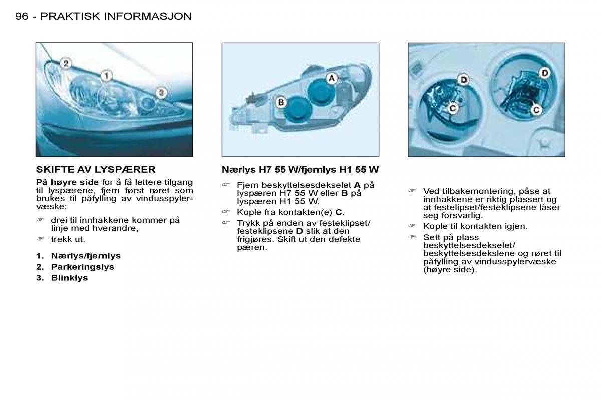 Peugeot 206 bruksanvisningen / page 102