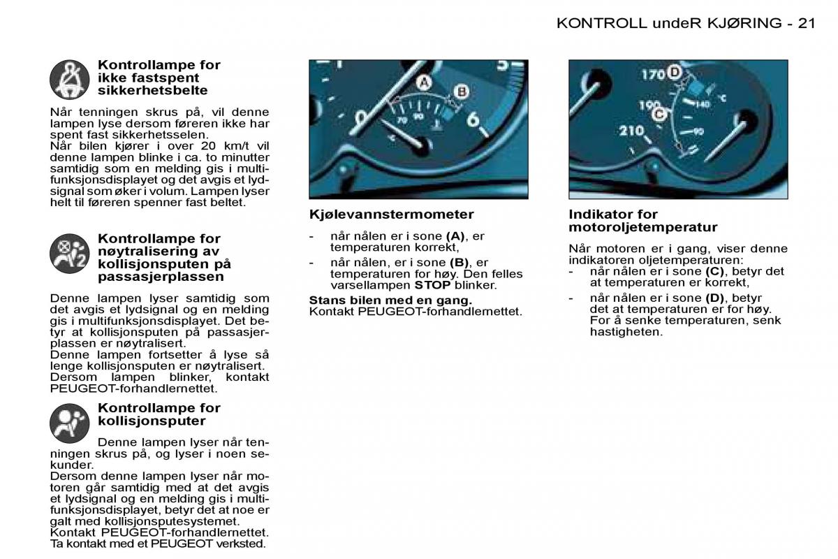 Peugeot 206 bruksanvisningen / page 18