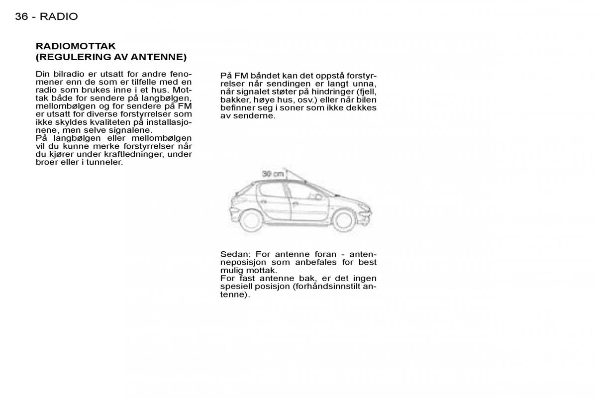 Peugeot 206 bruksanvisningen / page 35