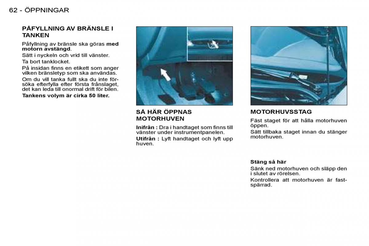 Peugeot 206 instruktionsbok / page 65