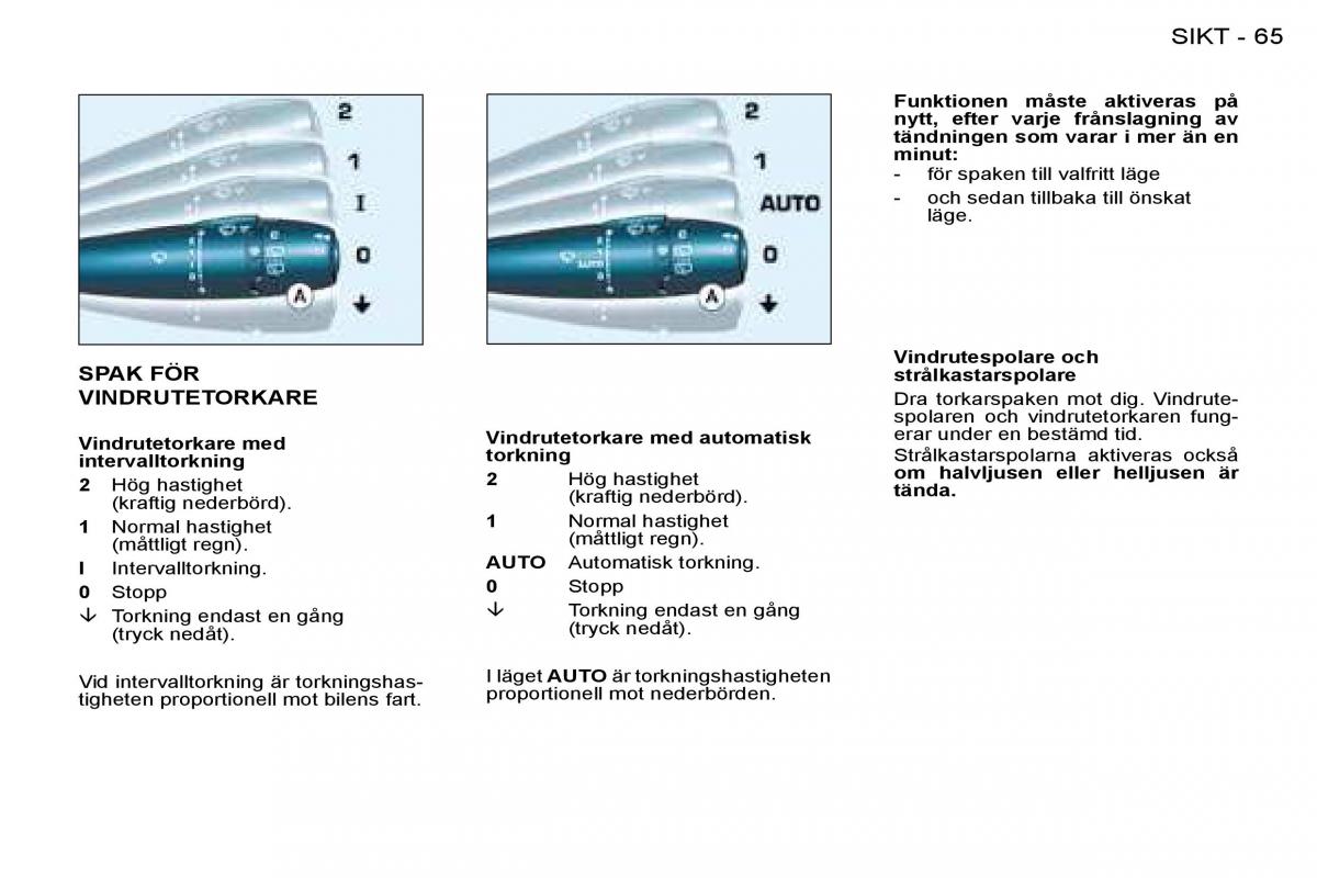 Peugeot 206 instruktionsbok / page 69