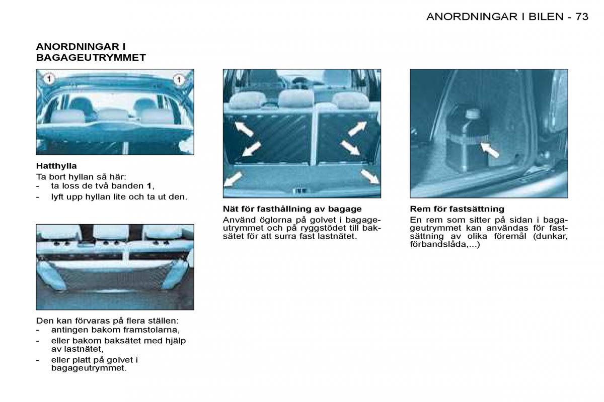 Peugeot 206 instruktionsbok / page 77