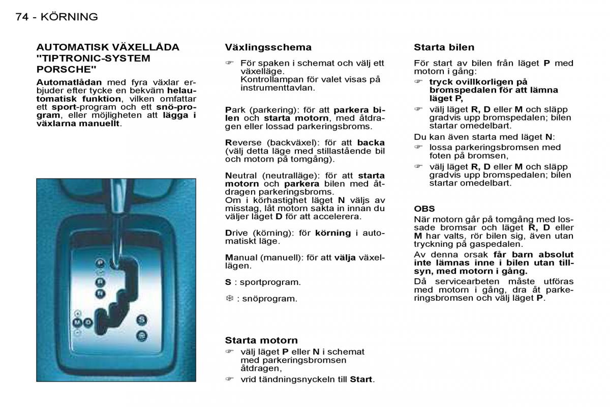 Peugeot 206 instruktionsbok / page 78