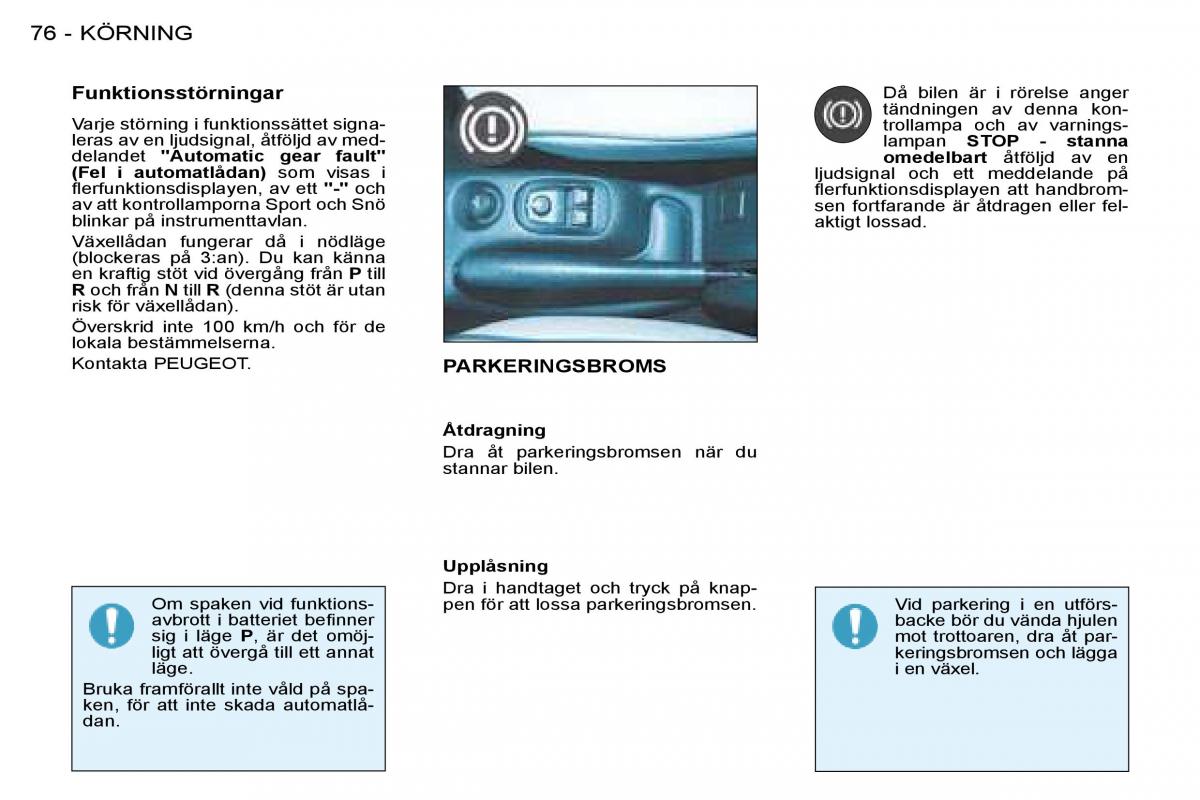 Peugeot 206 instruktionsbok / page 80