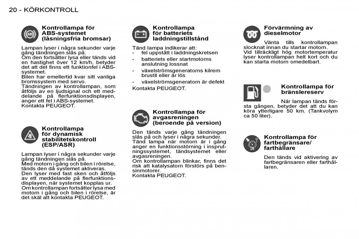 Peugeot 206 instruktionsbok / page 17