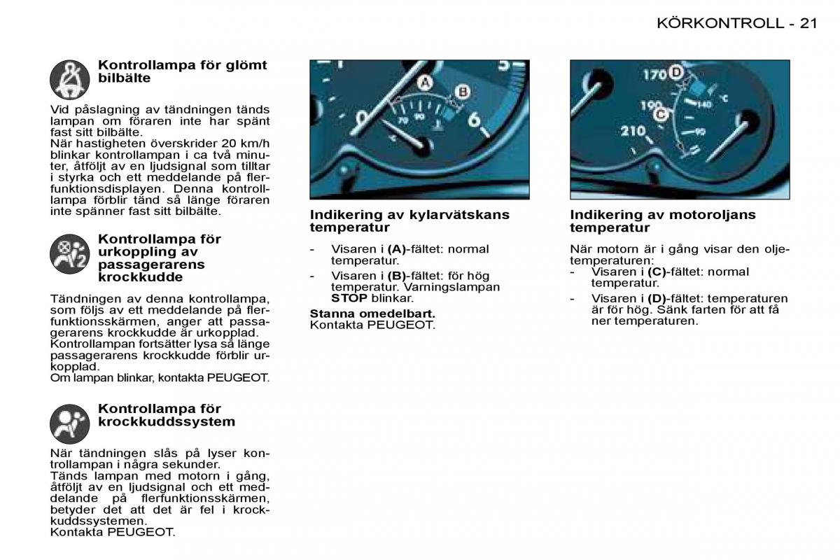 Peugeot 206 instruktionsbok / page 18