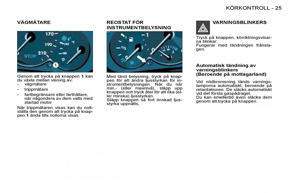 Peugeot 206 instruktionsbok / page 23