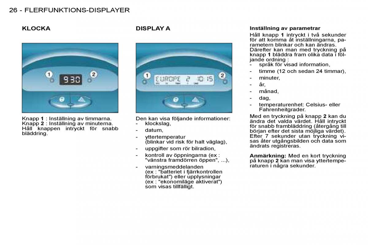 Peugeot 206 instruktionsbok / page 24