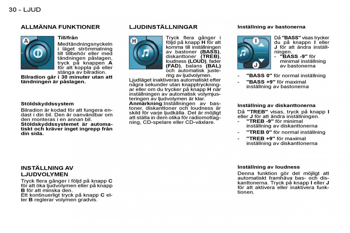 Peugeot 206 instruktionsbok / page 28