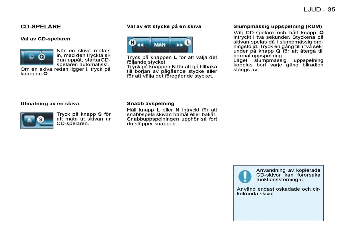 Peugeot 206 instruktionsbok / page 34