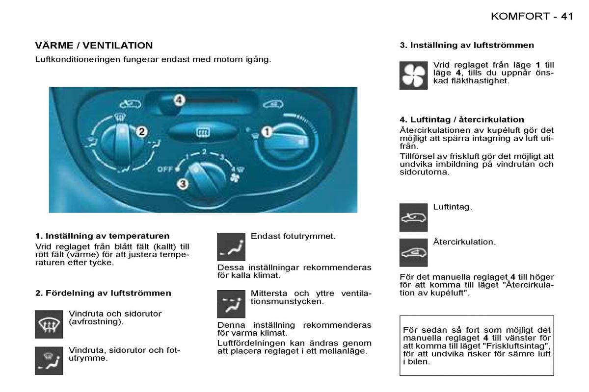 Peugeot 206 instruktionsbok / page 40