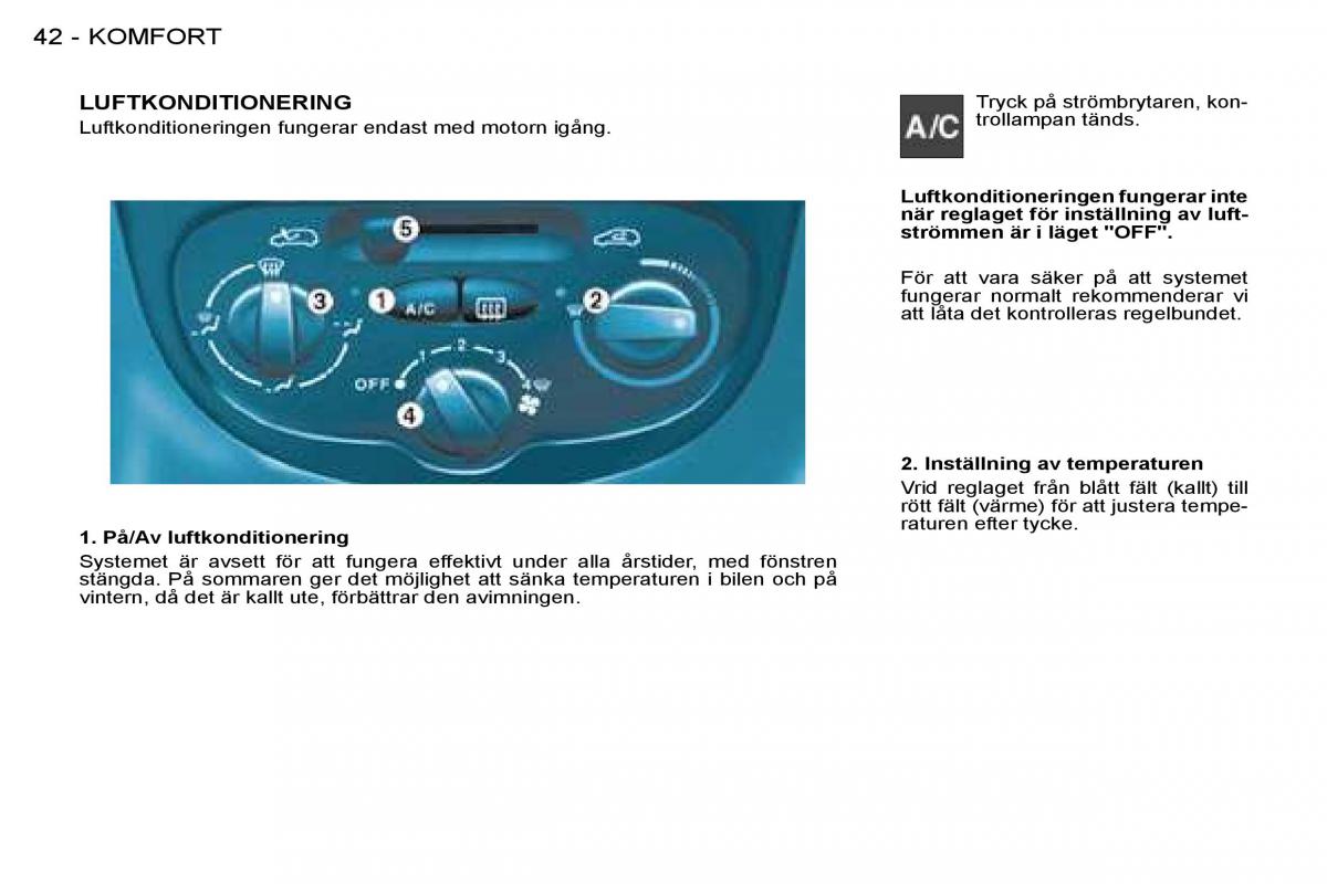 Peugeot 206 instruktionsbok / page 41