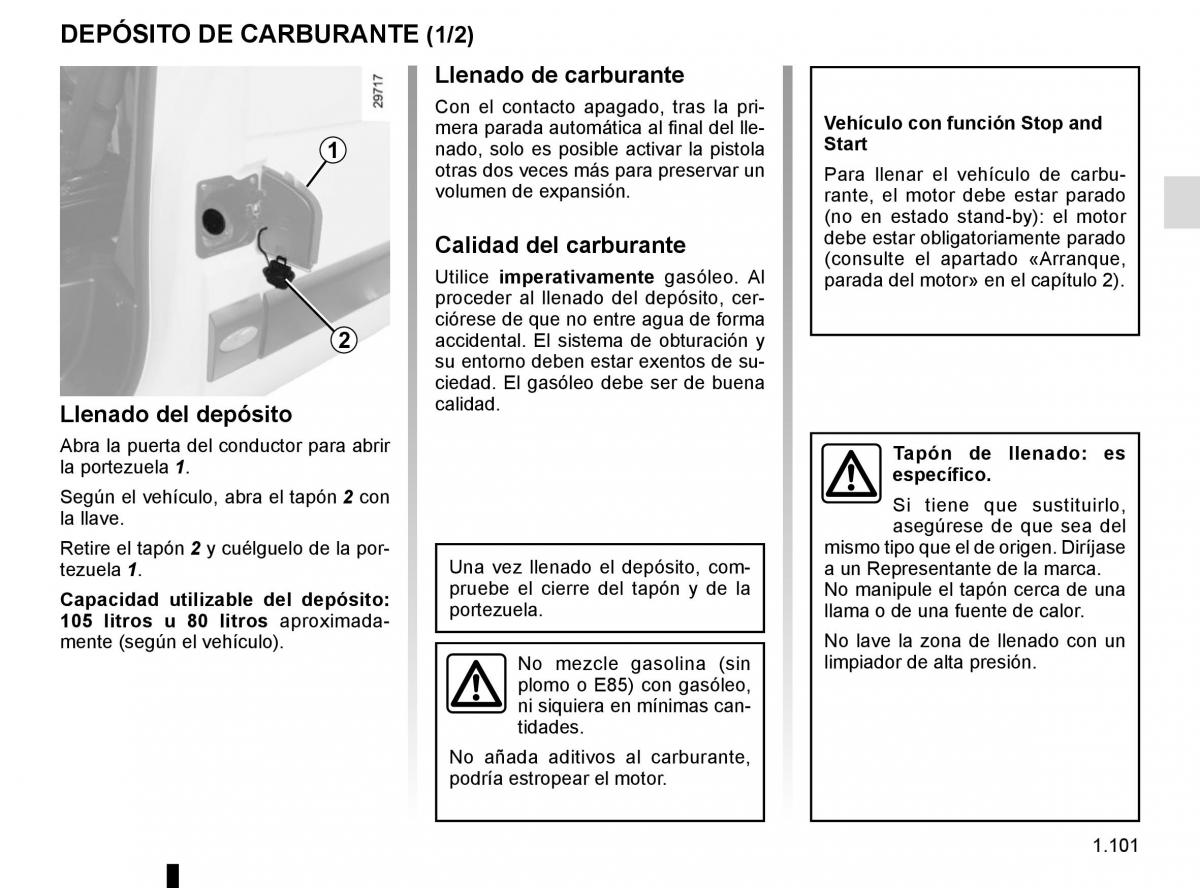 Renault Master III 3 manual del propietario / page 107