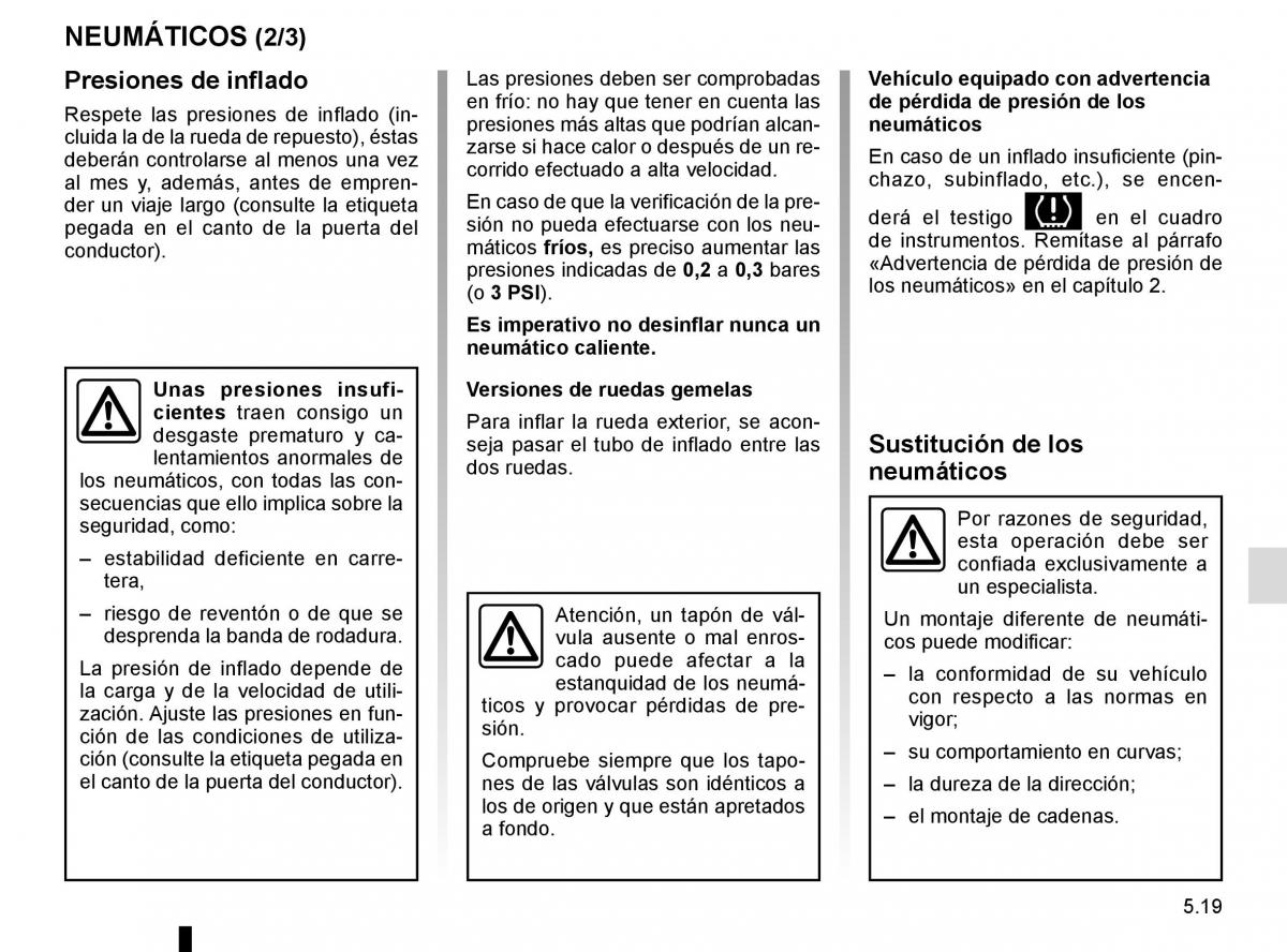 Renault Master III 3 manual del propietario / page 227