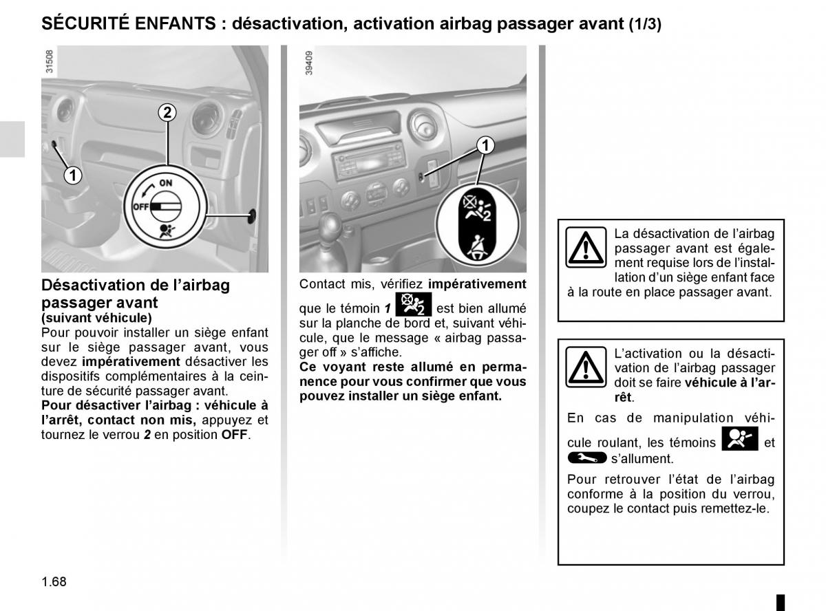 Renault Master III 3 manuel du proprietaire / page 74