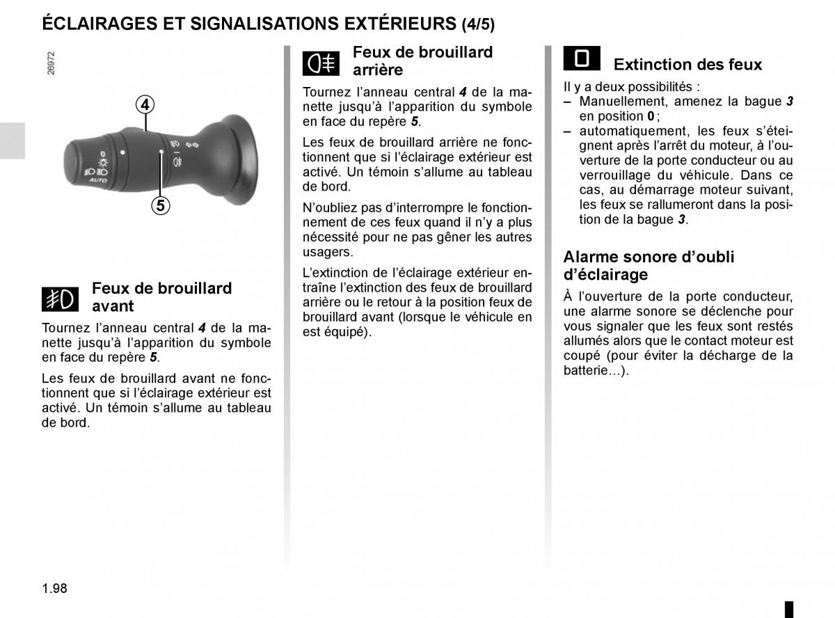 Renault Master III 3 manuel du proprietaire / page 104