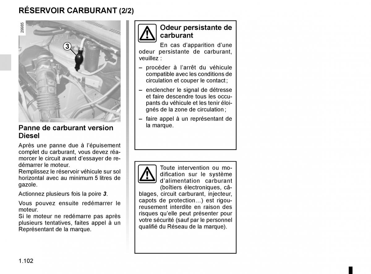 Renault Master III 3 manuel du proprietaire / page 108