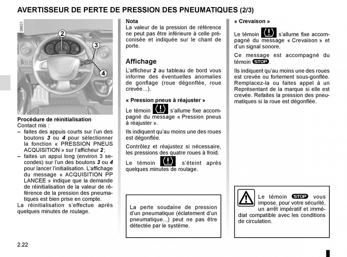 Renault Master III 3 manuel du proprietaire / page 136