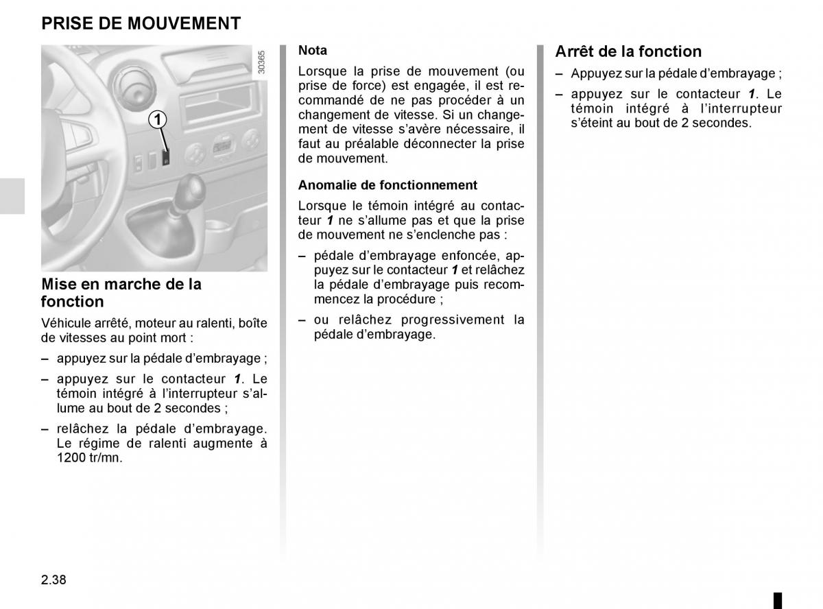 Renault Master III 3 manuel du proprietaire / page 152