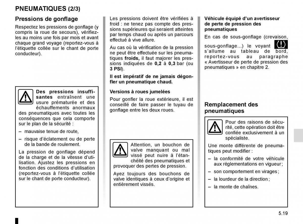 Renault Master III 3 manuel du proprietaire / page 227