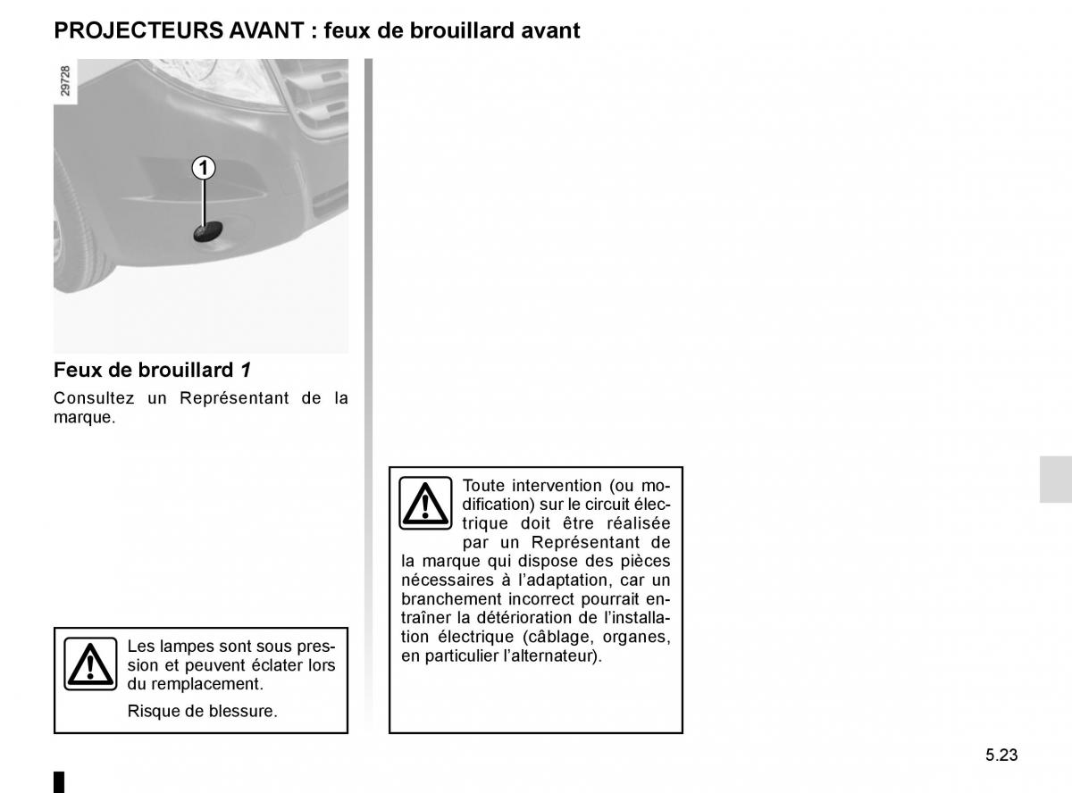 Renault Master III 3 manuel du proprietaire / page 231