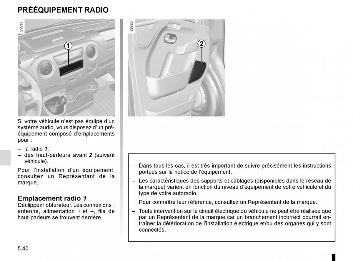 Renault Master III 3 manuel du proprietaire / page 248