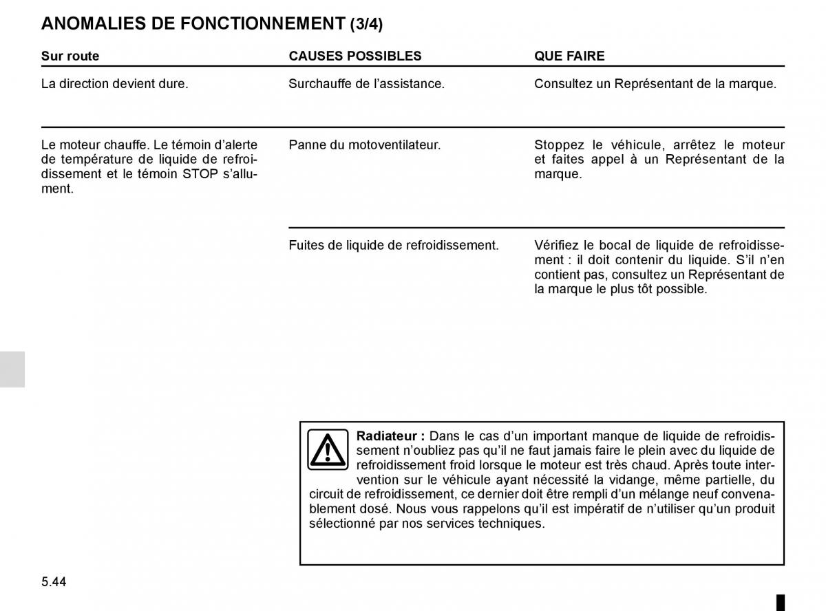 Renault Master III 3 manuel du proprietaire / page 252