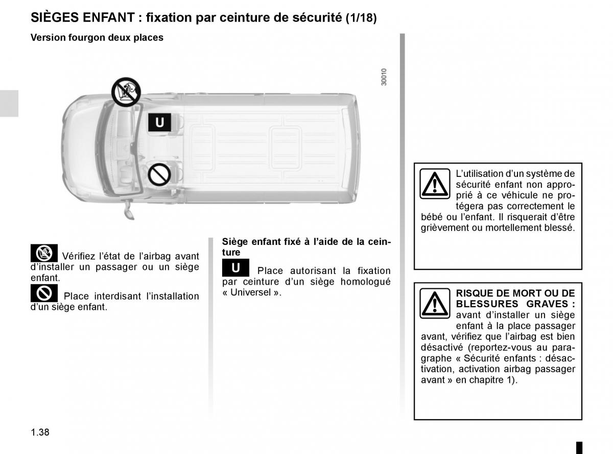 Renault Master III 3 manuel du proprietaire / page 44