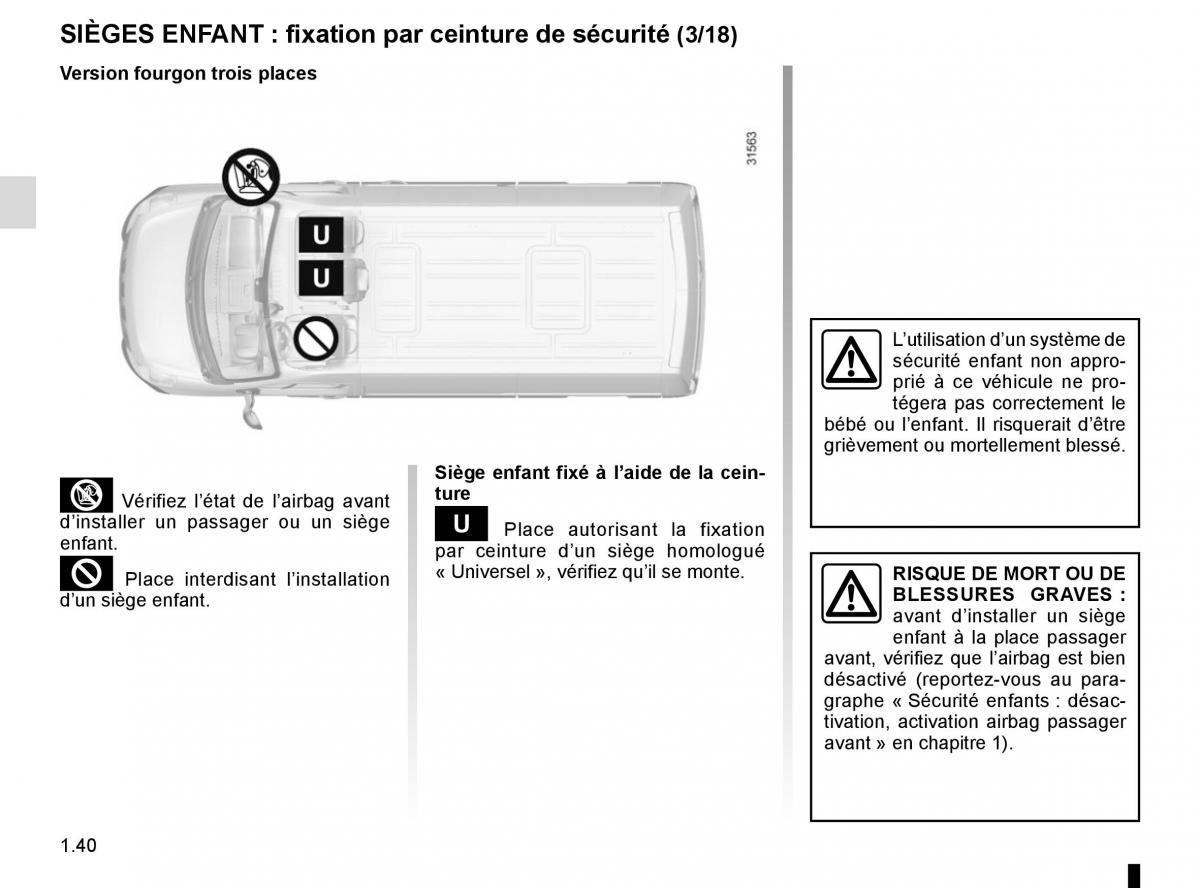 Renault Master III 3 manuel du proprietaire / page 46