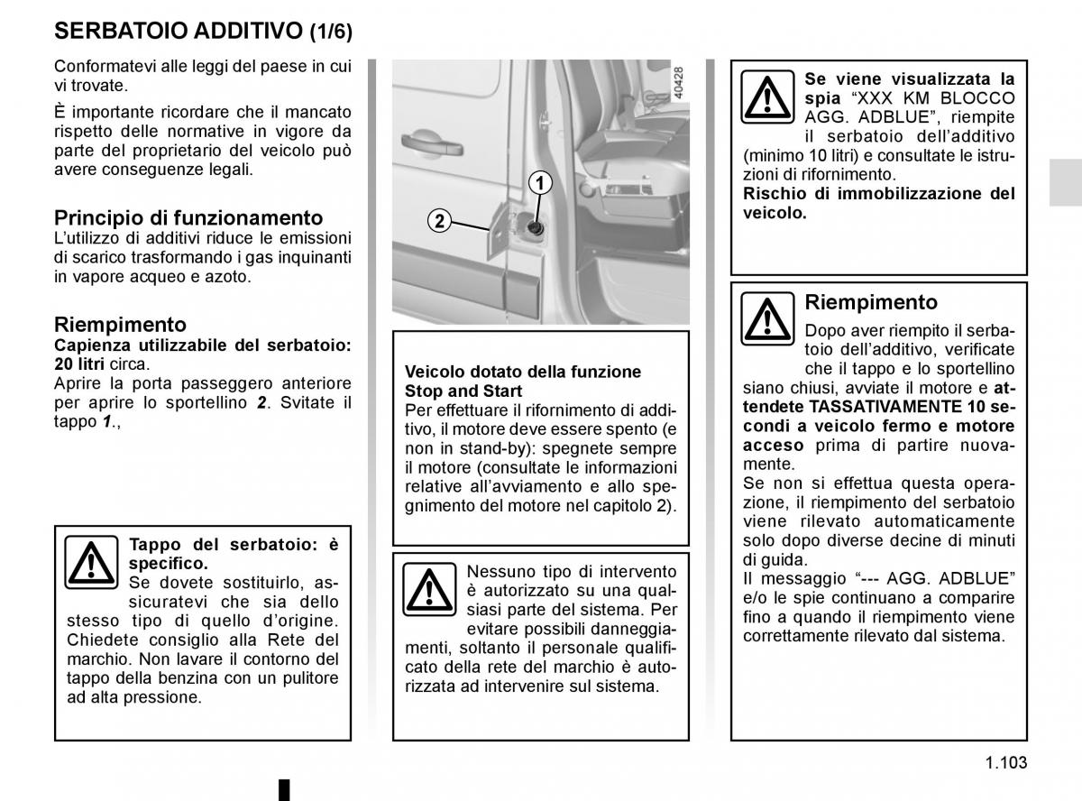 Renault Master III 3 manuale del proprietario / page 109