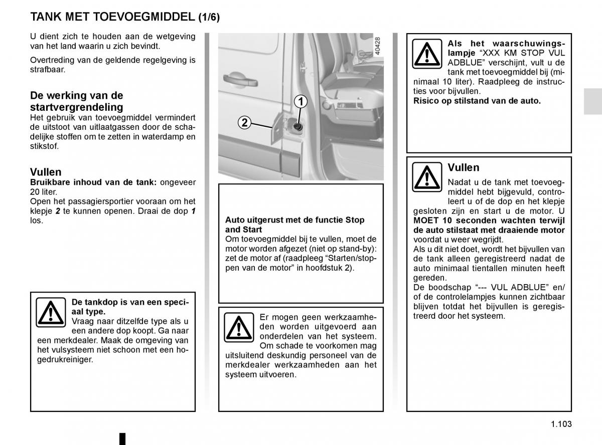 Renault Master III 3 handleiding / page 109