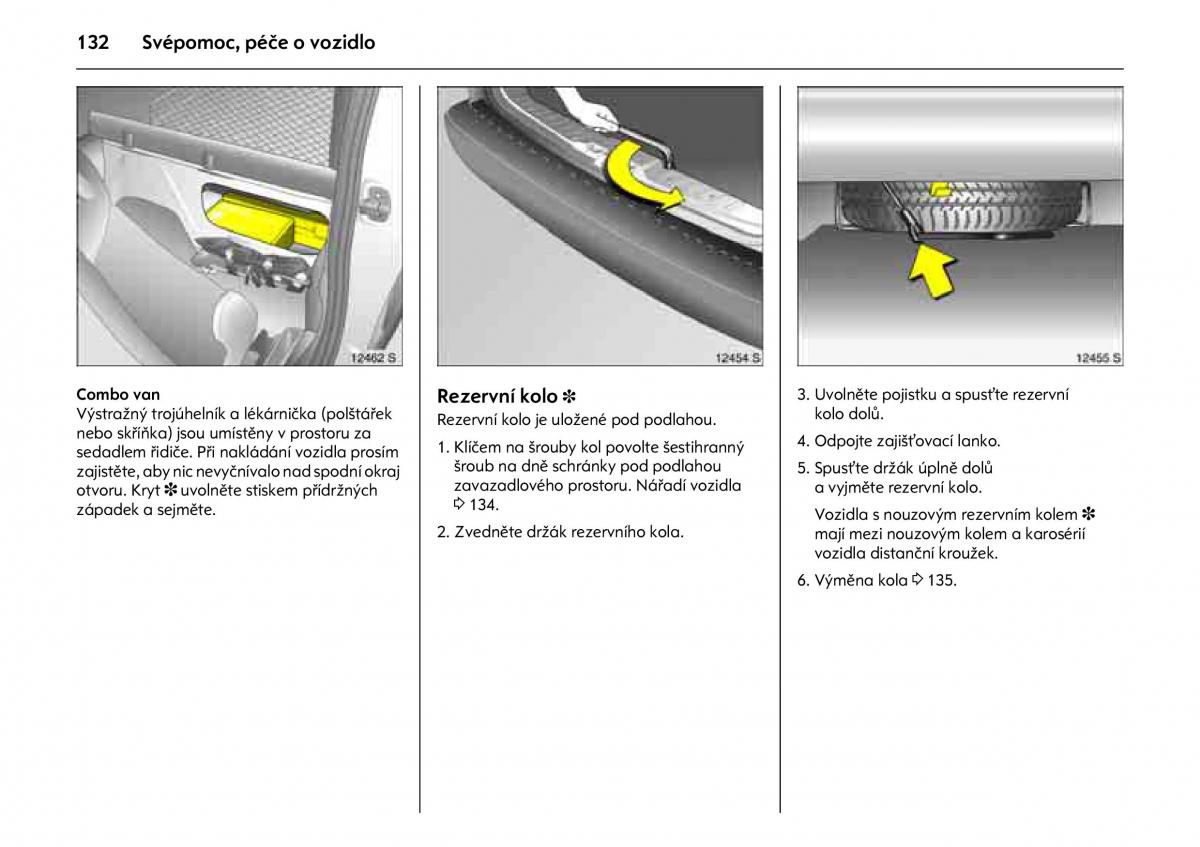 Opel Combo C navod k obsludze / page 136