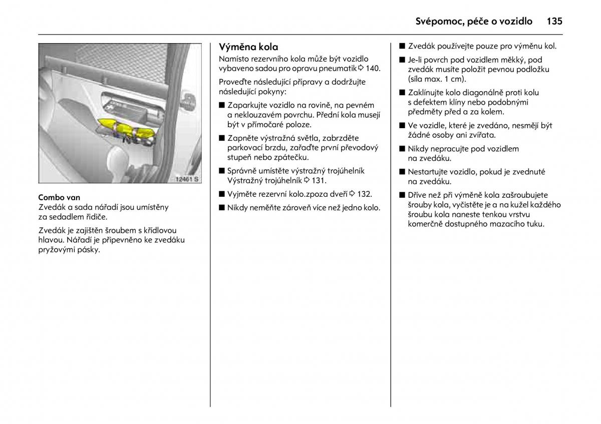 Opel Combo C navod k obsludze / page 139