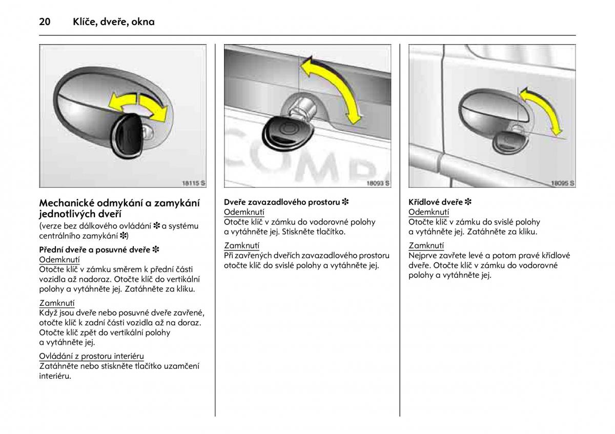 Opel Combo C navod k obsludze / page 24